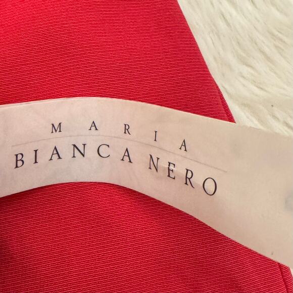 Maria Bianca Nero Red Mini Leather Pencil Skirt Small NWT - Picture 4 of 11